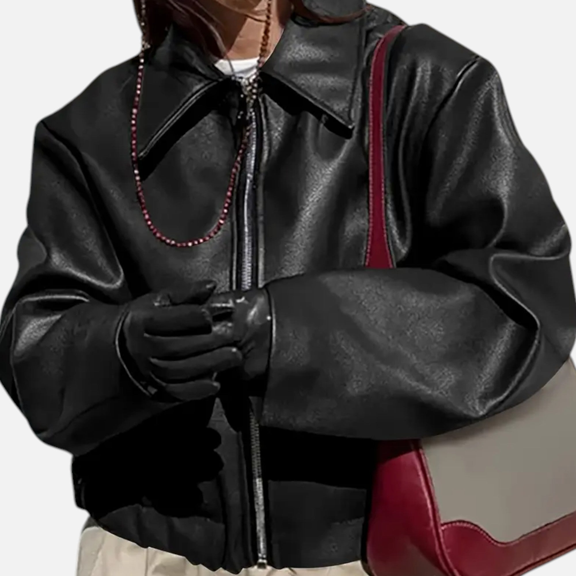 Giacca Biker in Ecopelle – Eleganza Senza Tempo – Essenziale Quotidiano