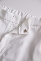 Eleganti Pantaloni Bianchi a Vita Alta