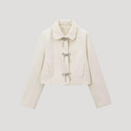 Giacca in Tweed con Fiocchi Frontali – Stile Cropped Chic