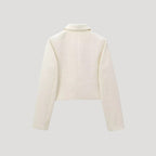 Giacca in Tweed con Fiocchi Frontali – Stile Cropped Chic