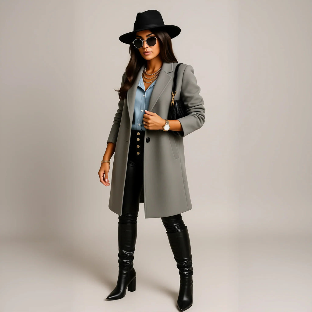 Cappotto Lungo di Lana da Donna - Elegante Cappotto Invernale da Donna