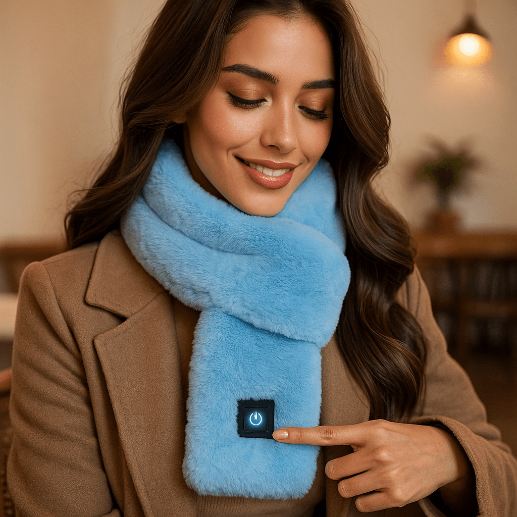 HeatCozy - Sciarpa Riscaldata - Pelliccia Sintetica - Elegante