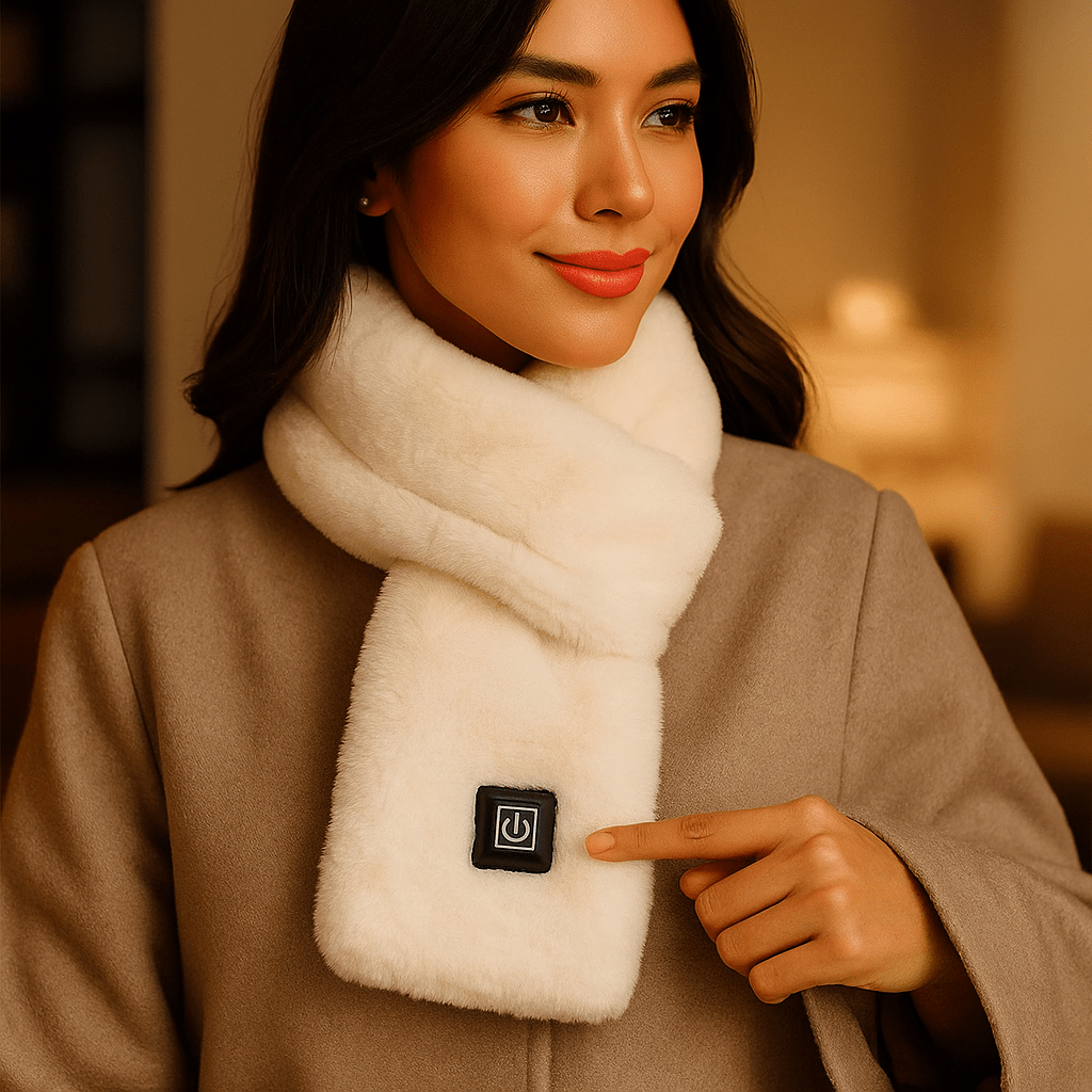 HeatCozy - Sciarpa Riscaldata - Pelliccia Sintetica - Elegante