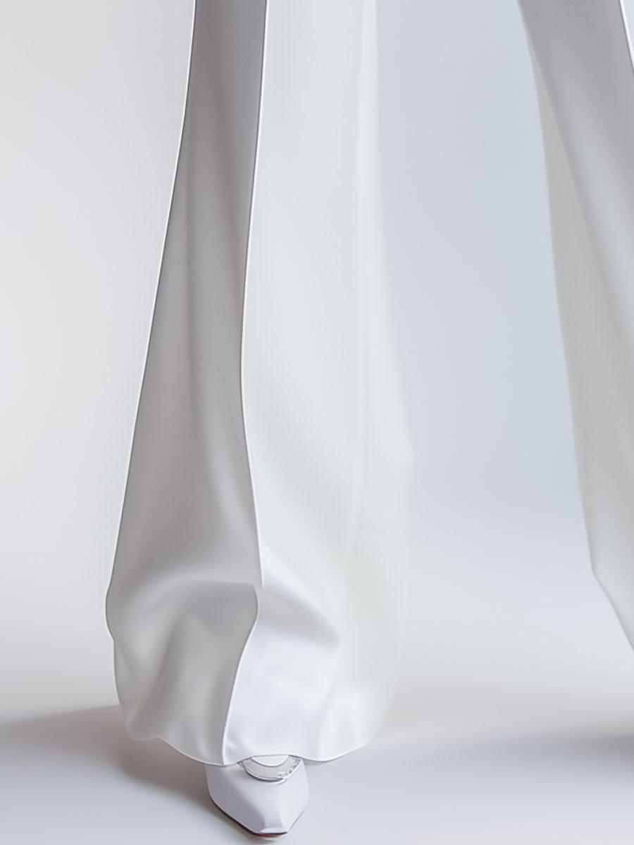 Eleganti Pantaloni Bianchi a Vita Alta