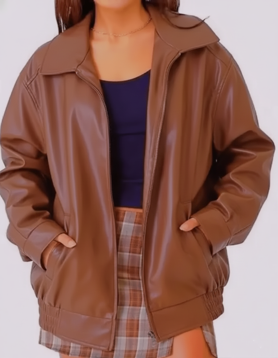 Giacca in Ecopelle Relaxed Fit – Stile Urban Casual