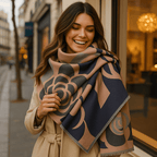 Sciarpa Lussuosa Reversibile - Motivo Floreale - Elegante