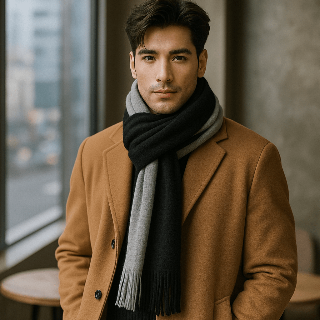 Sciarpa di Lana a Strisce - Lunga - Calda - Elegante