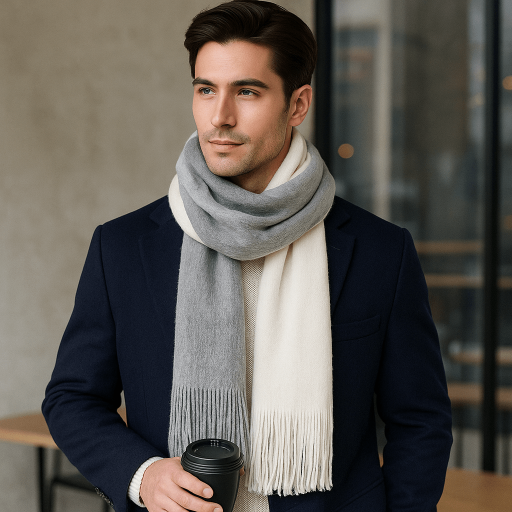 Sciarpa di Lana a Strisce - Lunga - Calda - Elegante