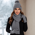 Set cappello-sciarpa-guanti donna inverno caldo in lana morbida