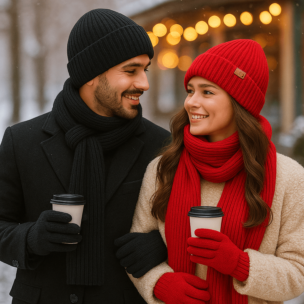 Set Invernale - Cappello - Sciarpa - Guanti Caldi - Unisex - Lana