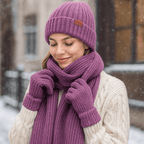 Set Invernale - Cappello - Sciarpa - Guanti Caldi - Unisex - Lana